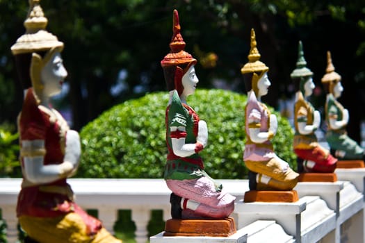 Deva in traditional Thai style decoration in temple Thailand