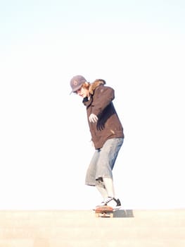 Active young skater about to take on the  stairs