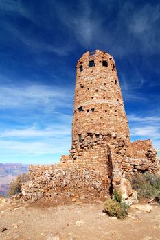 The historical Grand Canyon Old Desert View Watchtower in Arizona,USA