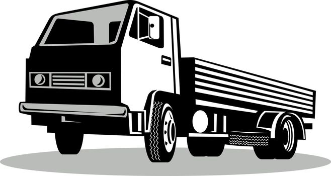 illustration of a Truck viewed from a low angle isolated on white background