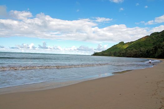 scenic view of the laie beach in Honolulu Hawaii USA