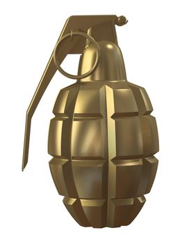 3d render of a fragmentation hand grenade MK2 isolated on white background