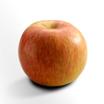 Apple, one fresh and beautiful fruit isolated on white.