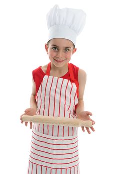 Chef or cook holding a kitchen utensil and smiling.