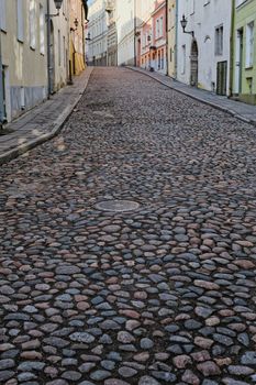 Along the street old town in Tallinn. Estonia