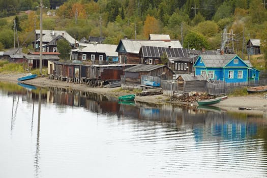 Old wooden village on the North Sea coast