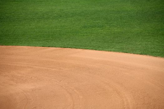 American baseball or softball infield natural background