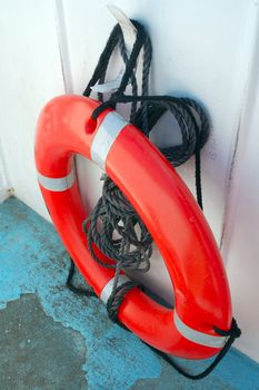 an isolated shot of a Red Ring Buoy
