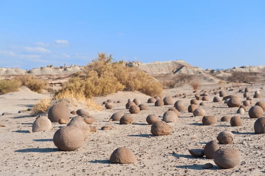 Stone desert in Ischigualasto, Argentina, UNESCO world heritage site.