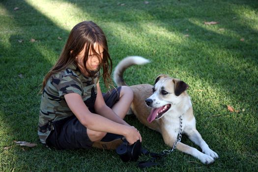 Girl with an abundance of attitude and her dog