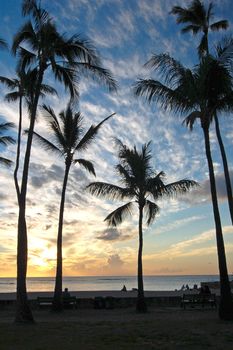 Sunset at Waikiki Beach Honolulu Hawaii USA