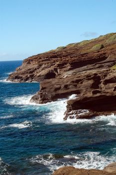 scenic view of the rocky makapuu beach in Honolulu Hawaii USA