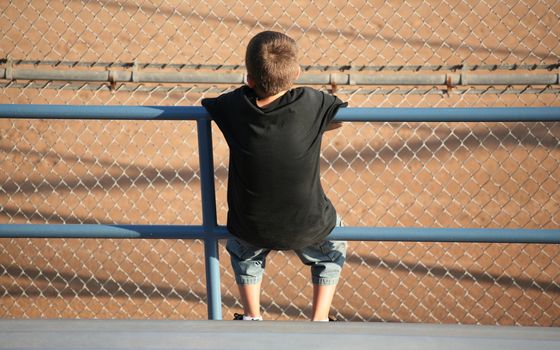 Spectator watching a game