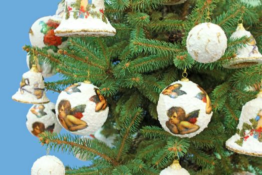 Beautiful christmas balls on tree