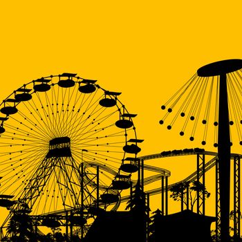 Amusement park background with room for text