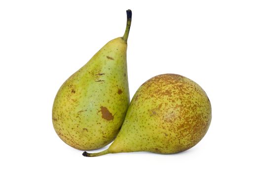 two pears isolated on white background