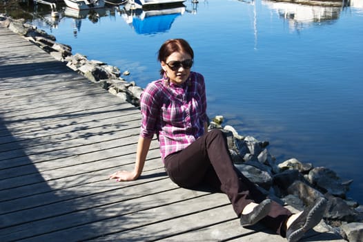 Attractive woman in sunglasses