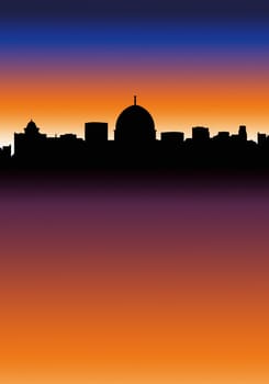 Italian City Skyline at Night (like Rome)