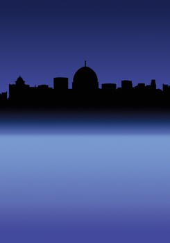 Italian City Skyline at Night (like Rome)
