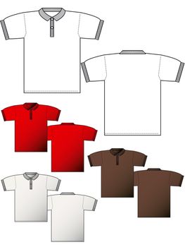 Polo T-shirt back and front - Layout for presentation