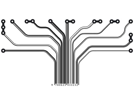 Barcode Microchip Tree - Concept - Standard business Idea