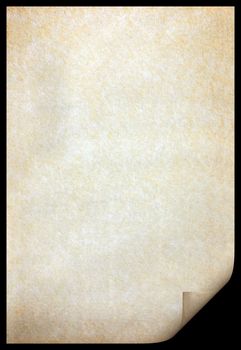 Old paper texture with stains patterns and the bent edge