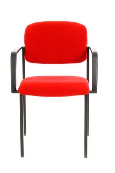 red office chair isolated on white background