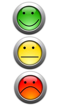 poll or customer satisfaction survey concept with smilie button
