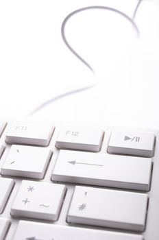 modern computer keyboard on white showing pc or technology concept