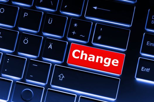 change ahead concept with key on keyboard