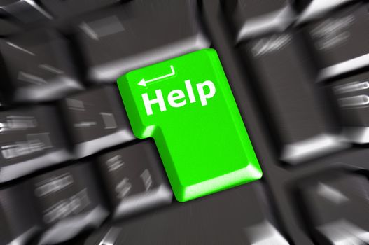 help me concept with key on keyboard from computer