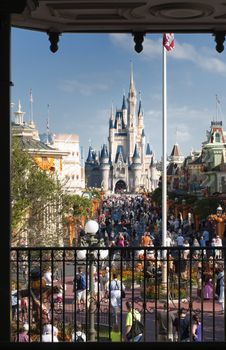 Halloween at Disney's Magic Kingdom in Florida, October 4th 2010. Approximately 46 million people visit the Walt Disney World Resort annually.