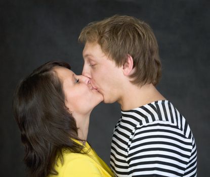 Pair of lovers on the black background