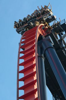 Sheikra Roller Coaster at Busch Gardens, Florida, October 12, 2010. In 2009, the park hosted 4.1 million visitors, placing it in the Top 20 theme parks in the US.