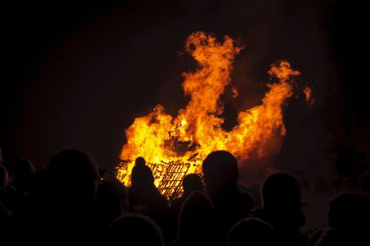 Bonfire on November 5th in Huddersfield England