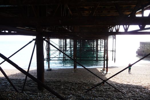 The view underneath Brighton Pier.