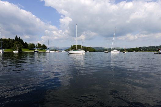Lake Windermere in Lake District National Park Cumbria England
