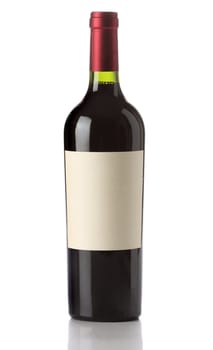 Wine bottle isolated with blank label