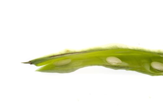 French beans on a white background