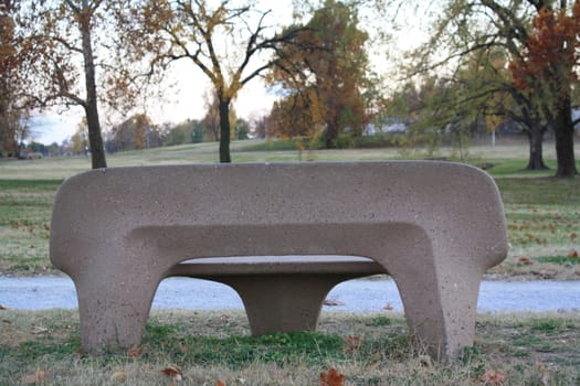 a bench in the park