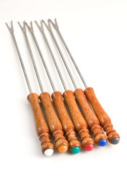 Characteristic forks used for fondue or bourguignonne