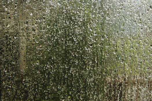 Wet screen in rain storm