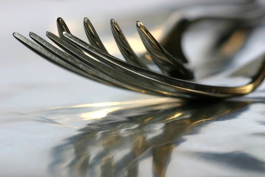 Closeup of forks