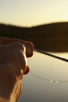 angler holding a small dry fly