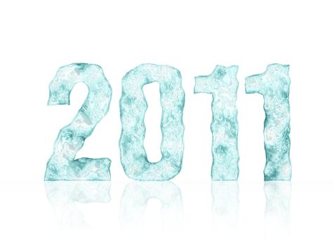 Photoshop illustration of number 2011 to look like ice