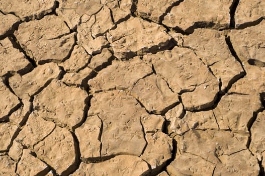 Global warming concept - Cracked ground close-up - Sahara Desert Morocco.