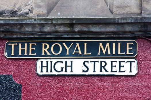 Edimburgh - Royal Mile plate, tipical landmark of the city