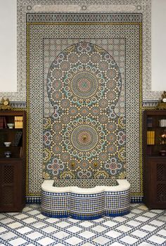 Fountain with ceramic mosaics in  Rabat (Imperial City) Best of Morocco.