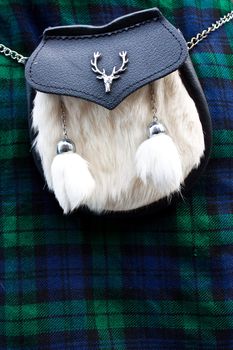 Detail of a Scottish kilt, typical landmark
