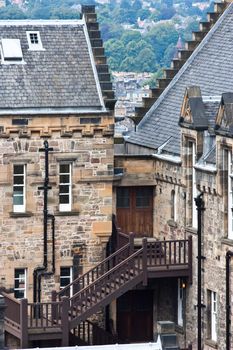 Edimburgh view from the castle, with typicals gray roofs